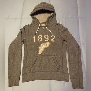Vintage Abercrombie & Fitch Women’s Pullover Hoodie - SMALL - Gray | Y2K
